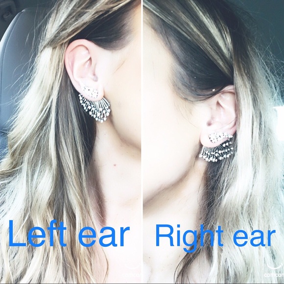 'Meteor Shower' Simulated Diamond Silver Earrings - Picture 6 of 8